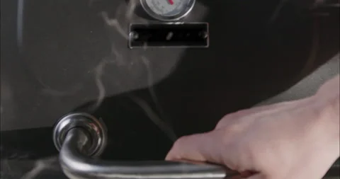 Empty Flaming Grill With Open Fire Ready For Product Placement Video stock 211769058