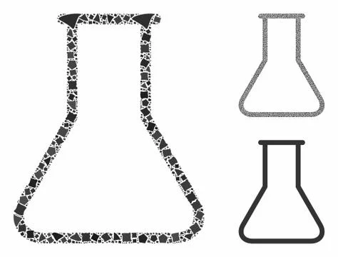 Empty flask Mosaic Icon of Bumpy Items Stock Illustration