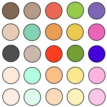 Empty flat circle buttons - internet icons set Stock Illustration