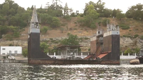 Empty floating dock by the sea Stock Footage 94400847