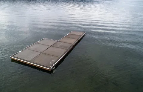 Empty floating platform in a lake Stock Photos