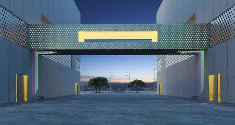 Empty floor with loft style architecture Ilustración de archivo