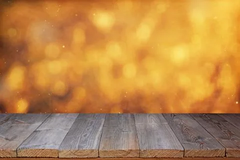 Empty flooring on an blurred background with a bokeh. Foto stock