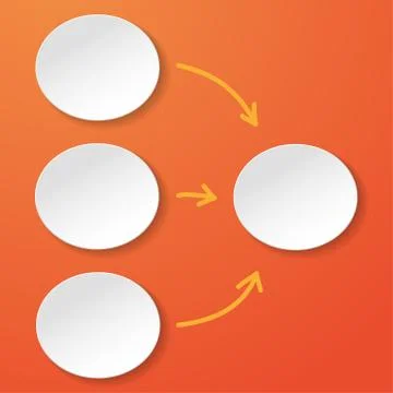 Empty flowchart oval circles orange background 스톡 일러스트