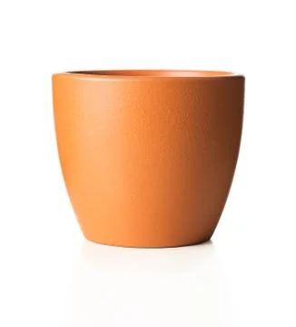 Empty flower pot isolated on white background Stock Photos