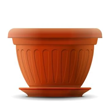 Empty flower pot with saucer Stock Illustration