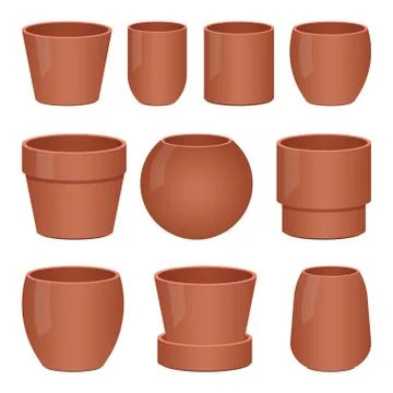 Empty flower pot vector design illustration isolated on white background Stock Illustration
