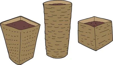 Empty flower pots Stock Illustration