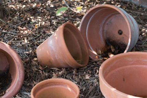 Empty flower pots 스톡 사진