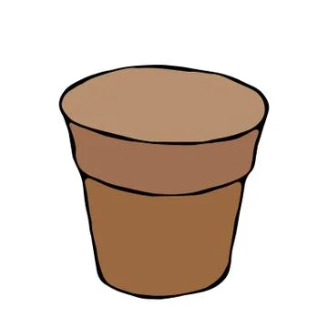 Empty Flower Seeding Pot. Flowerpot for Sprouting Seeds. Growing Sprouts Back Stock Illustration