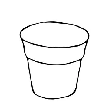 Empty Flower Seeding Pot. Flowerpot for Sprouting Seeds. Growing Sprouts Back Stock Illustration