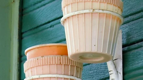 Empty flowerpots Stock Footage 78407406