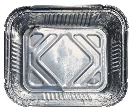 Empty foil baking dish on isolated background Empty foil baking dish on is... Stockfoto's