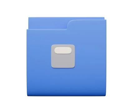 Empty folder 3d icon. 3d render cartoon minimal icon illustration Stock Illustration