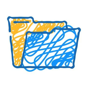 Empty folder icon doodle illustration Stock Illustration