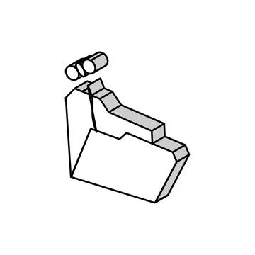 Empty folder isometric icon vector illustration Stock Illustration