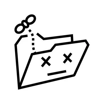 Empty folder line icon vector illustration Stock Illustration