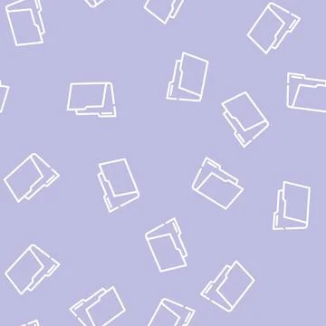 Empty folder line vector seamless pattern Stock Illustration
