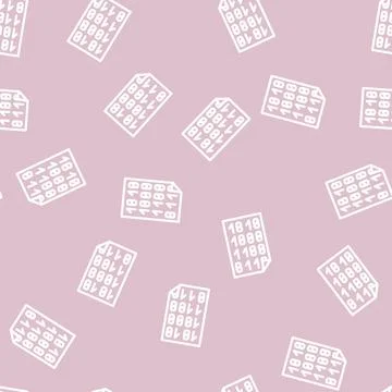 Empty folder line vector seamless pattern Stock Illustration