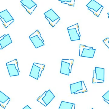 Empty folder vector seamless pattern Stock Illustration