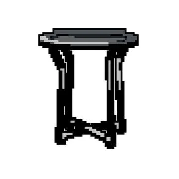 Empty folding table game pixel art vector illustration Stock Illustration