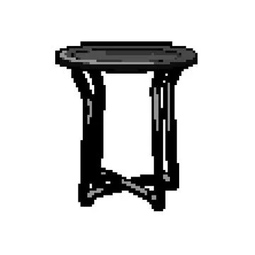 Empty folding table pixel art vector illustration Stock Illustration
