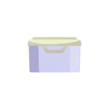 Empty food container, flat vector illustration isolated on white background. Stock Illustration