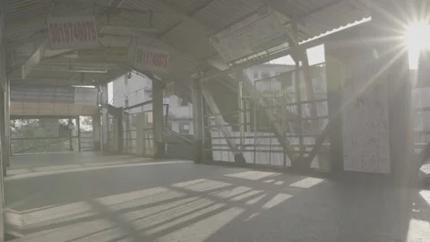 Empty Foot over bridge in Mumbai during Covid 19 Stock Footage 199189060