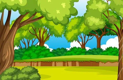 Empty forest environment background Stock Illustration