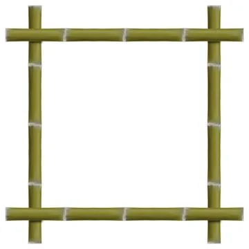 Empty frame of bamboo stalks, vector illustration. Illustrazione stock