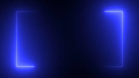 Empty frame with blue neon light motion, moving fluorescent light glowing Stock Footage 124771509