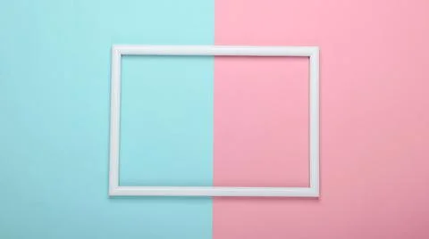 Empty frame for copy space on pink blue pastel  background. Minimalism Stock Photos