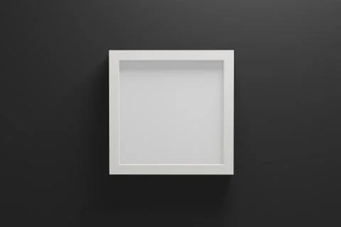 Empty frame on dark gray. View from the front minimal interior concept. Empty Fotos de archivo