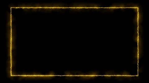 Empty frame with electric power round border glowing, burning Stock Footage 124728607