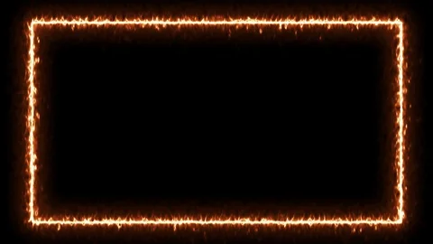 Empty frame with electric power round border glowing, burning Stock Footage 124728786