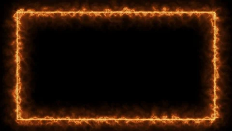 Empty frame with electric power round border glowing, burning Stock Footage 124728861