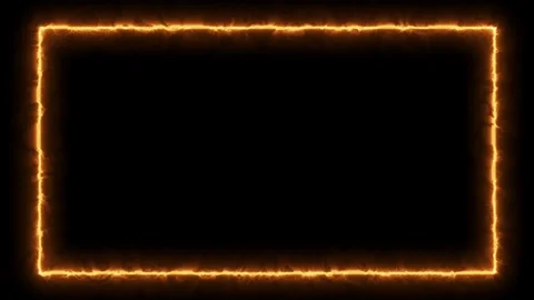 Empty frame with electric power round border glowing, burning Stock Footage 124729022