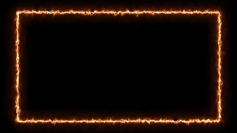 Empty frame with electric power round border glowing, burning Stock Footage 124729041