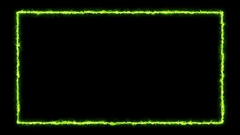 Empty frame with electric power round border glowing, burning flame Stock Footage 124729076
