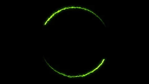 Empty frame electric power round border glowing, burning flame sign Stock Footage 125718183