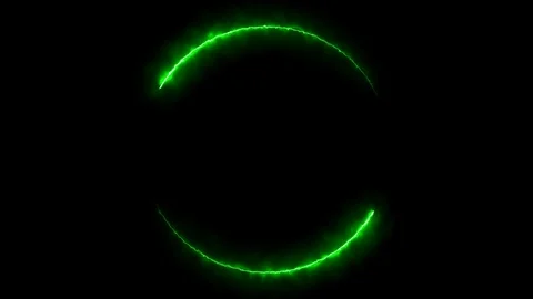 Empty frame electric power round border glowing, burning flame sign Stock Footage 125718565