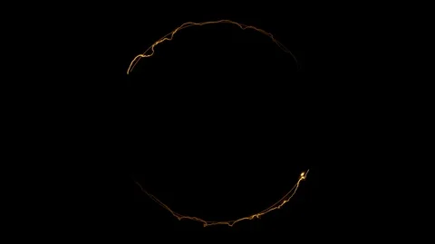 Empty frame electric power round border glowing, burning flame sign Stock Footage 125718590