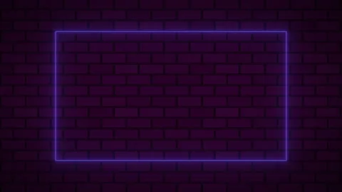 Empty frame with electric power round border glowing, blue color neon lightning Stock Footage 136393713