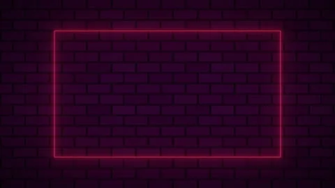 Empty frame with electric power round border glowing, red color neon lightning Stock Footage 136393730