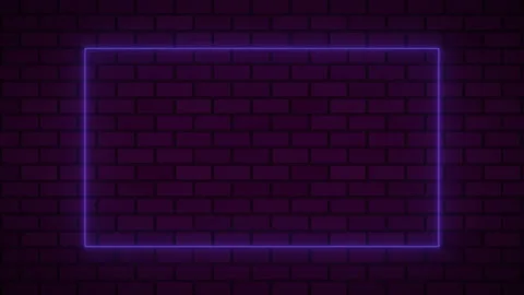 Empty frame with electric power round border glowing, blue color neon lightning Stock Footage 136395165