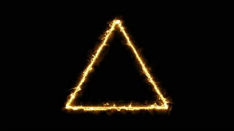 Empty frame with electric power round border glowing, burning flame sign Stock Footage 167868454