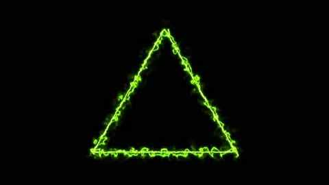 Empty frame with electric power round border glowing, burning flame sign Stock Footage 167869630