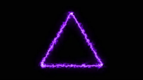 Empty frame with electric power round border glowing, burning flame sign Stock Footage 167869944