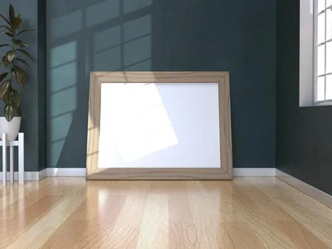 Empty frame on the floor Stock Photos