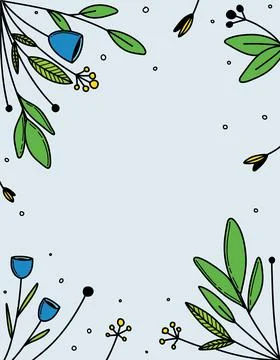 Empty frame flowers botany design Illustrazione stock